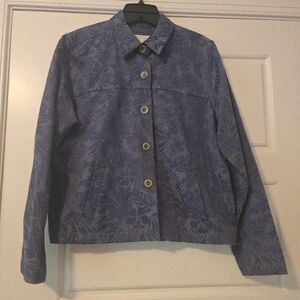 Blue floral embossed jacket